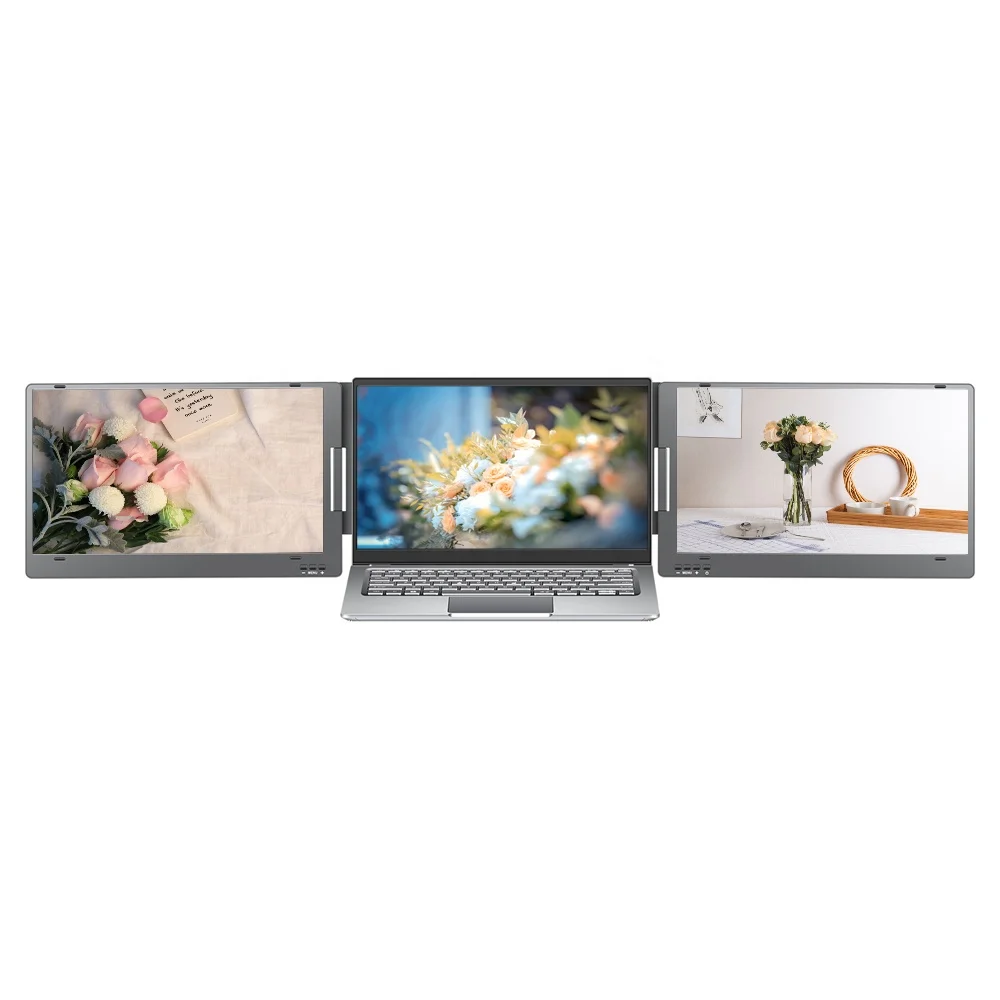 

Гибкий экран, складной трехэкранный ноутбук разной толщины, IPS, двойной экран, 14-дюймовый удлинитель USB C для ноутбука, портативный монитор