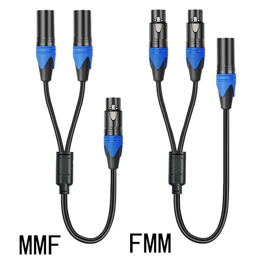 50cm XLR Splitter Cable 3-Core Silver Plated-1 XLR Female to 2 XLR Male Y Splitter Cables for Microphones, Amplifiers, and Mixer