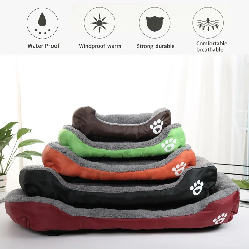 Large Square Nest S-3XL Pet Large Dog Bed for Small Medium Dogs Soft Fleece Nest Big Dog Sofa Bed Winter Warm Cat House for Pet