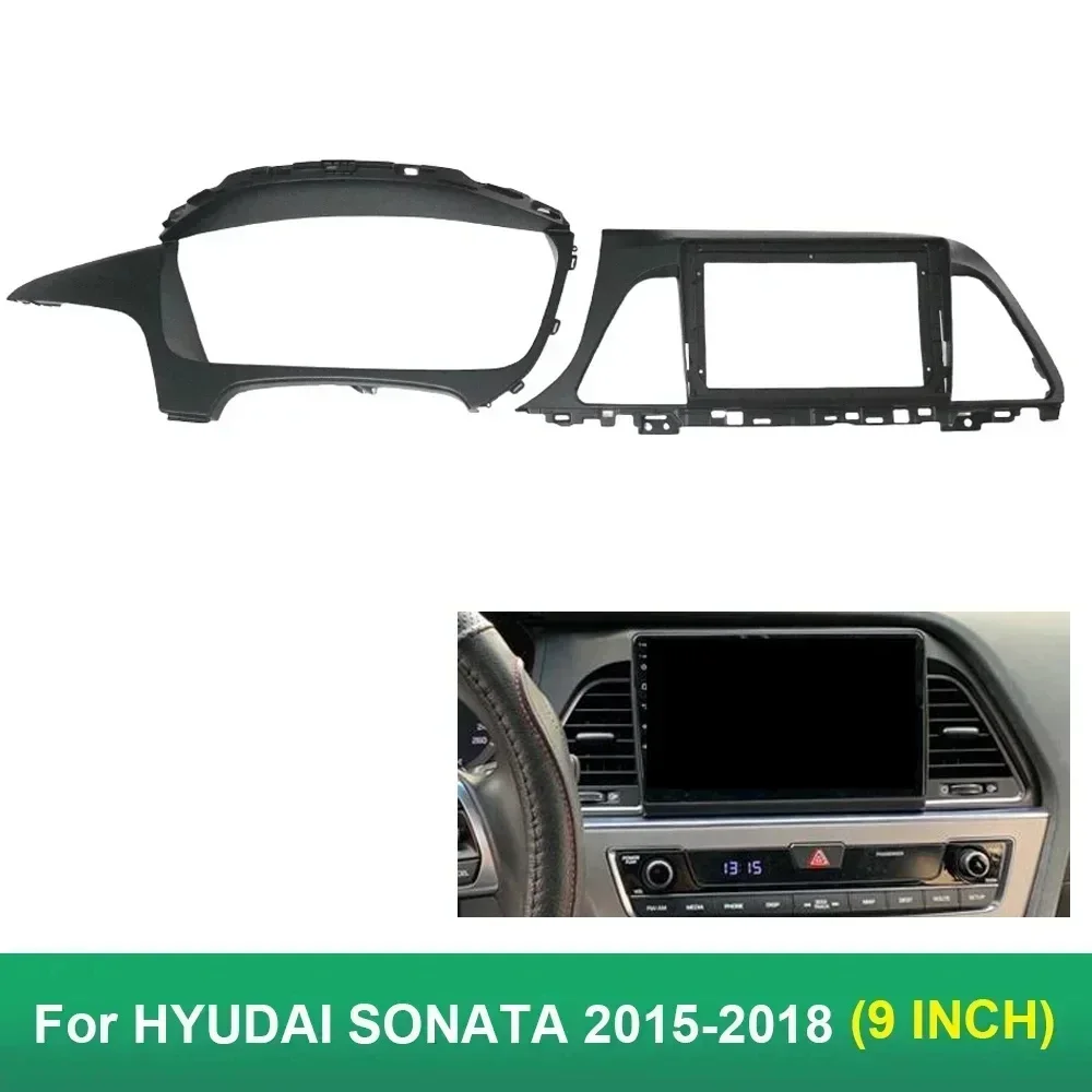 9 inch double din car interior dashboard dvd stereo radio frame fascia panel for Hyundai sonata 7 LF 9 2014-2017