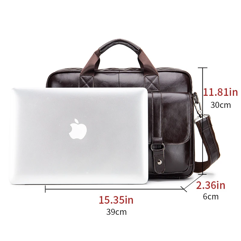 Étui à bombes en cuir véritable pour homme, sac à main en cuir de vachette pour ordinateur portable, portefeuille Messenger pour document A4, travail d'entreprise lancé au bureau