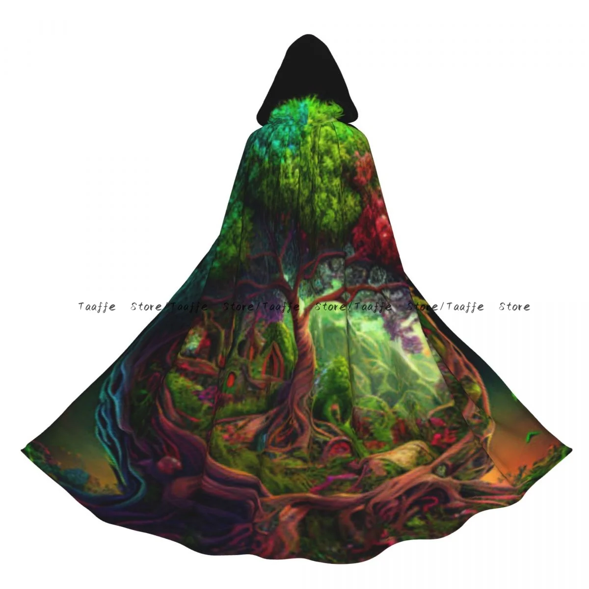 

Абстрактный плащ ведьмы «Древо жизни» с капюшоном, карнавальный костюм на Хэллоуин для взрослых, длинная праздничная накидка