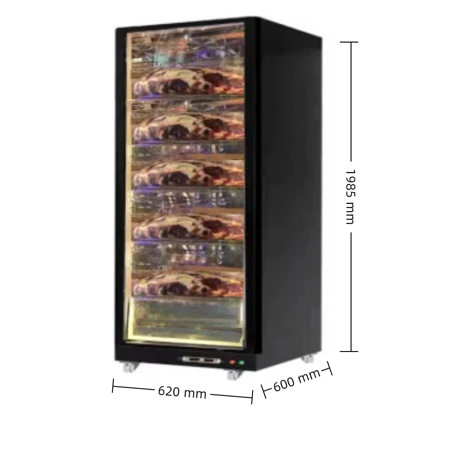 NE-324 Frost-Free Heated Anti-Fog Glass Door Air-Cooled Digital Display Stainless Steel Beef Cheese Dryer Refrigerator