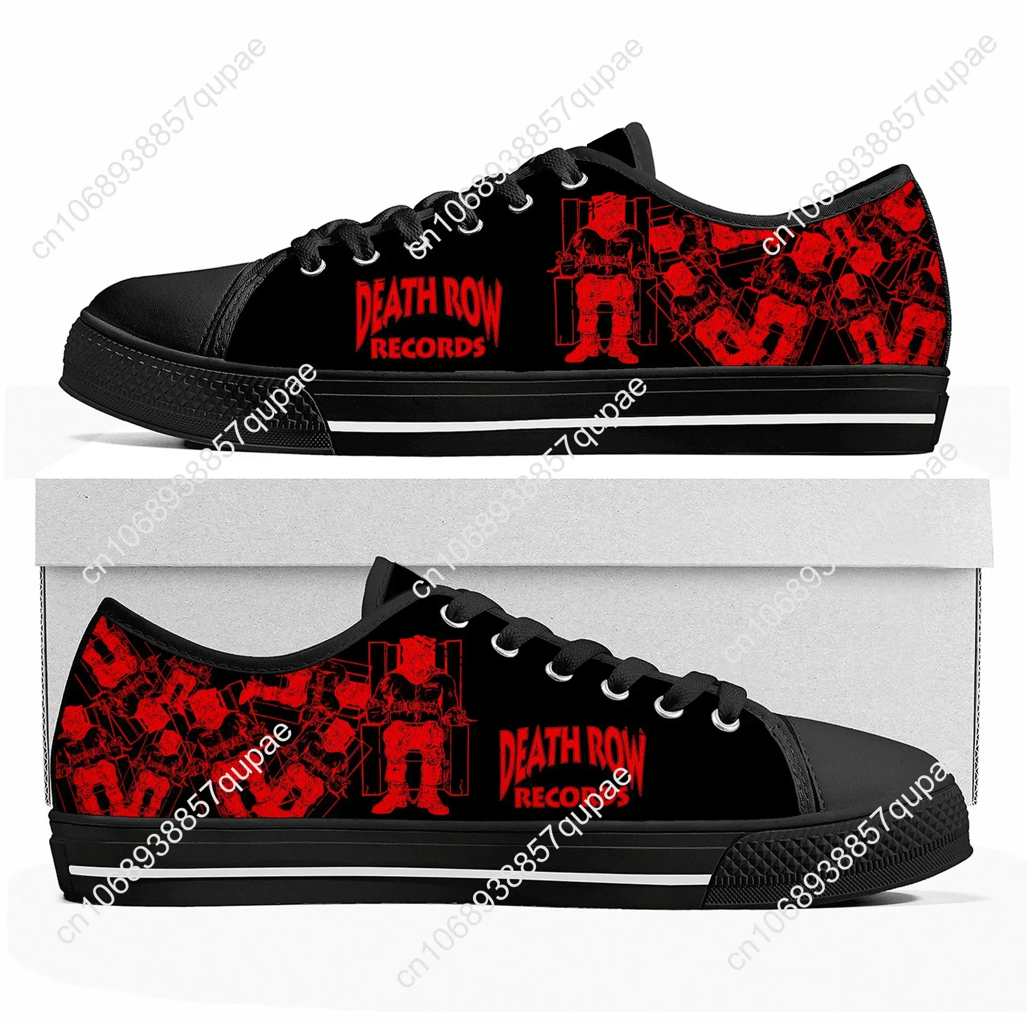 Death Row Records Low Top High Quality Sneakers Mens Women Teenager Canvas Sneaker 3D Print Casual Couple Shoes Custom Shoe