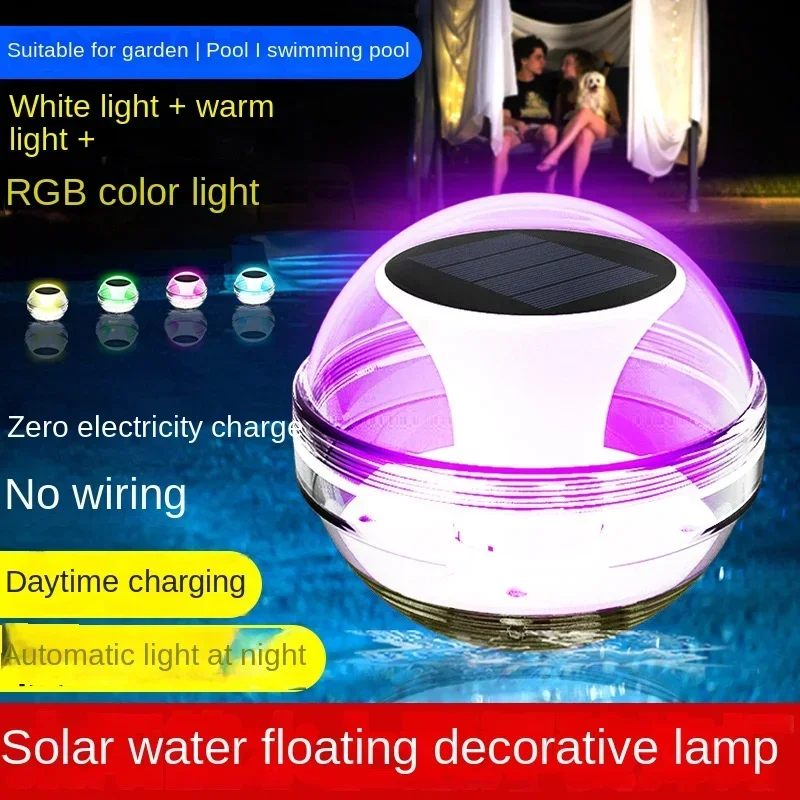 

LED Solar Pool Lights Outdoor Waterproof Villa Garden Pond Landscape Decoration Solar Floating Lamp Sunlight Powered Night Light