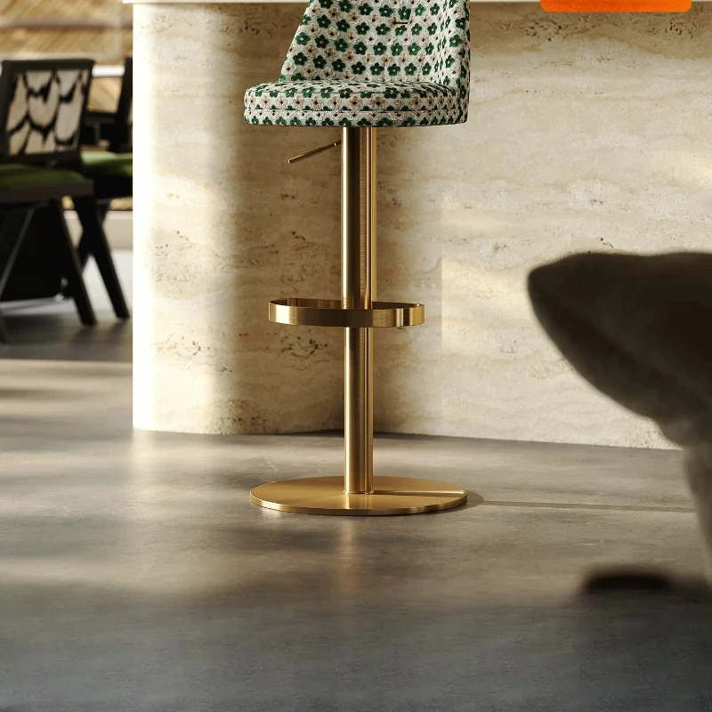 French retro bar chair, rotatable lift back chair