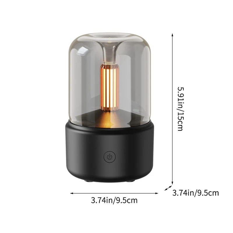 120Ml Simulated Candlelight Mini Air Purification Humidifier Plugged In For Use For Bedroom Home