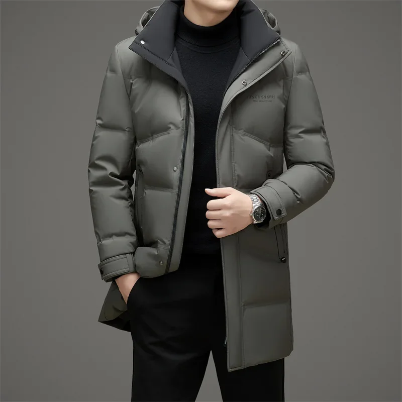 YEAE Hooded Jackets Removable Down Jacket Men Male Winter Brand Duck Down Padding Down Jacket Men Ultralight Winter Coat Men