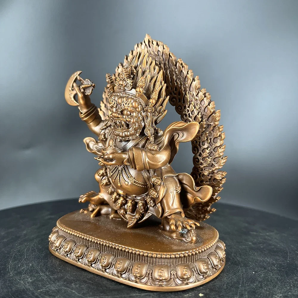 Kagyu Dahetian Mahagala Red Copper Tibetan Buddha Statue Ornament Treasure Tent Master Sakya Entrance Study Table Top