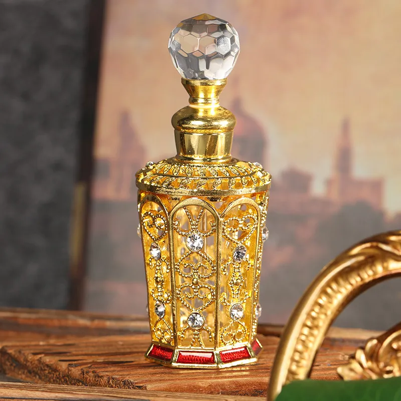 FG12ML large mouth Middle East gold-plated perfume sub-bottling essential oil bottle fragrance empty bottle home decoration