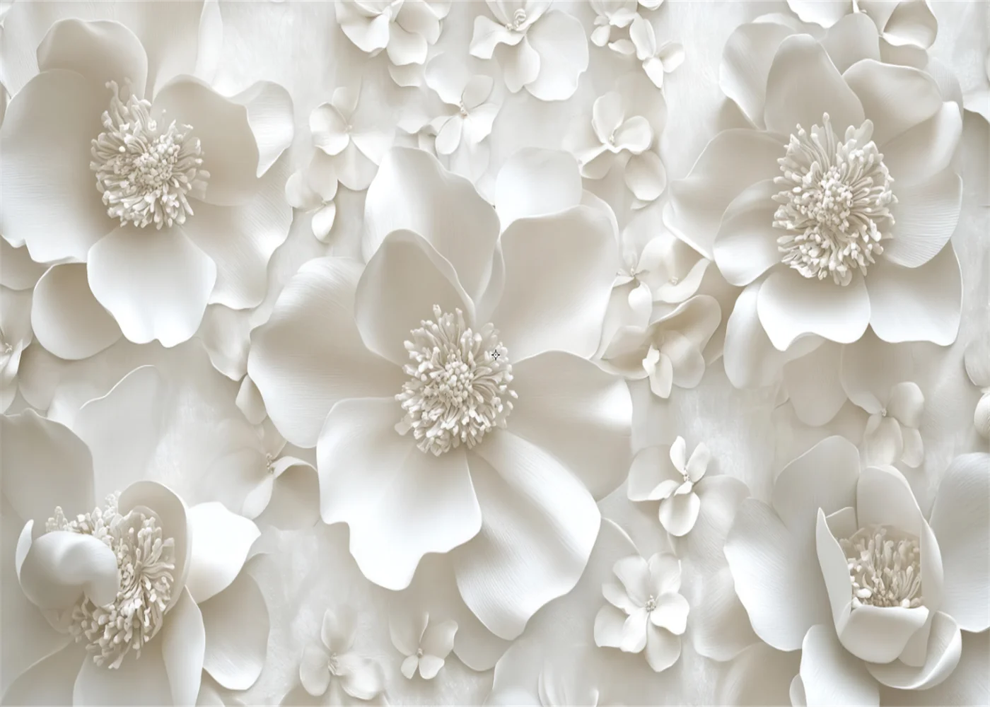 Custom French style peony mural wallpaper living room TV background wall cloth bedroom Gypsum Relief Effect Flower decoration
