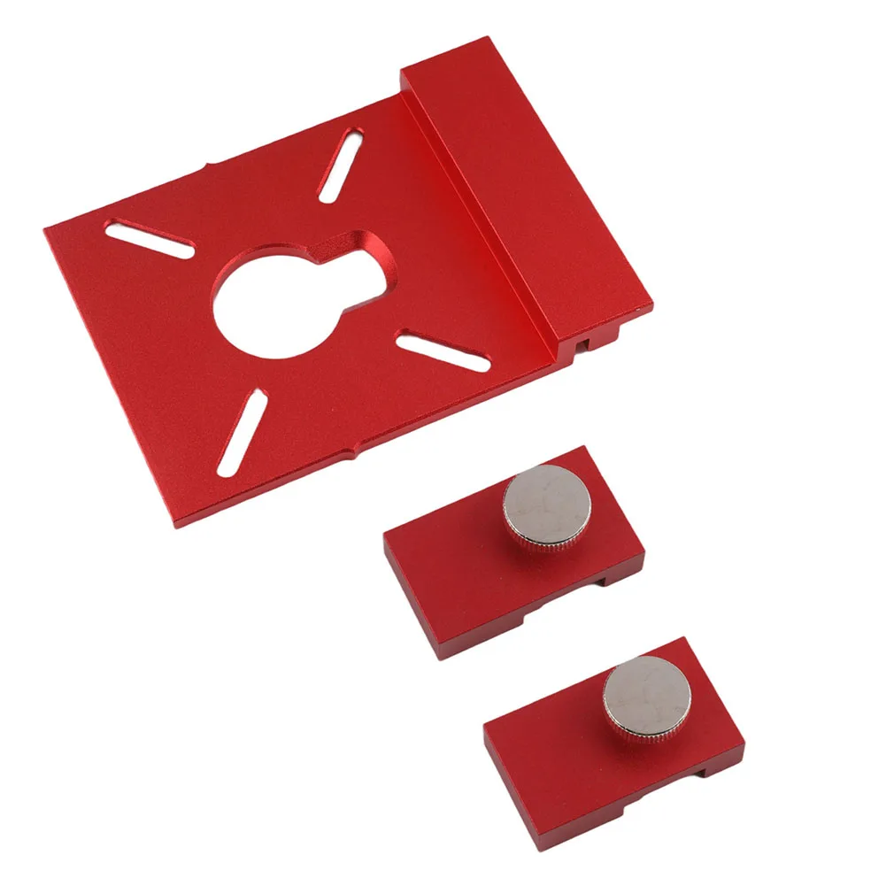 /Red /Aluminum /Alloy Router Guide Rail Adapter With Stopper For Woodworking Linear Milling Slot Cutting Tool Accessories