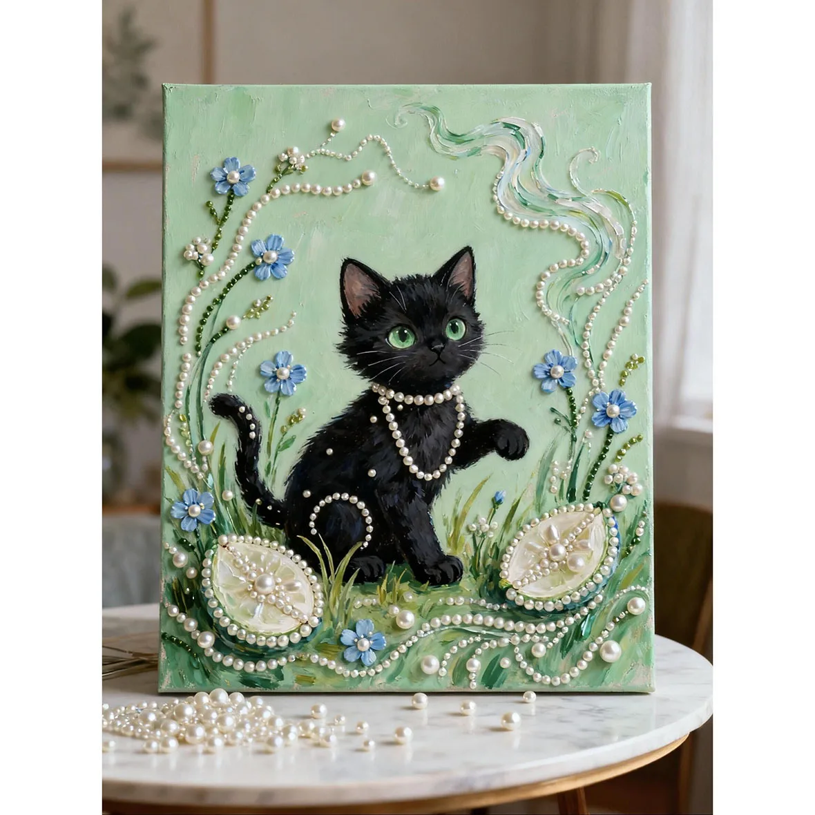 

DIY Pearl Painting Kit Handmade Diamond Painting Decorative Painting Creative Ornament Friend Gift Mosaic Craft for Home Decor