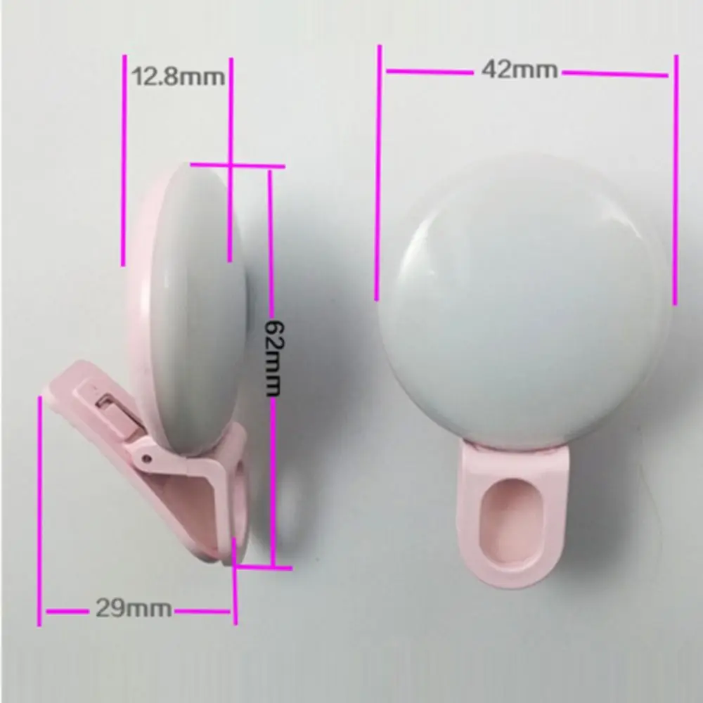 New Fashion Rechargeable Selfie Lights LED Flash Clip Mini Selfie Ring Light Durable PC Phone Lens Light Universal