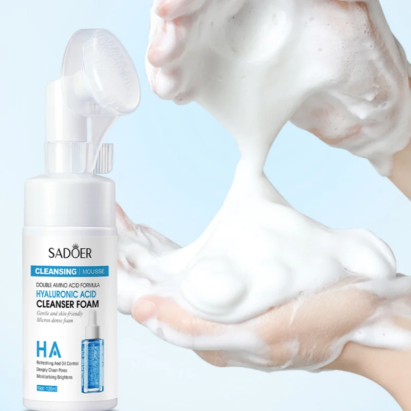 Hyaluronic Acid Amino Acid Facial Cleansing Mousse Oil Control Foam Facial Cleanser Is Mild, Moisturizing And Not Tight