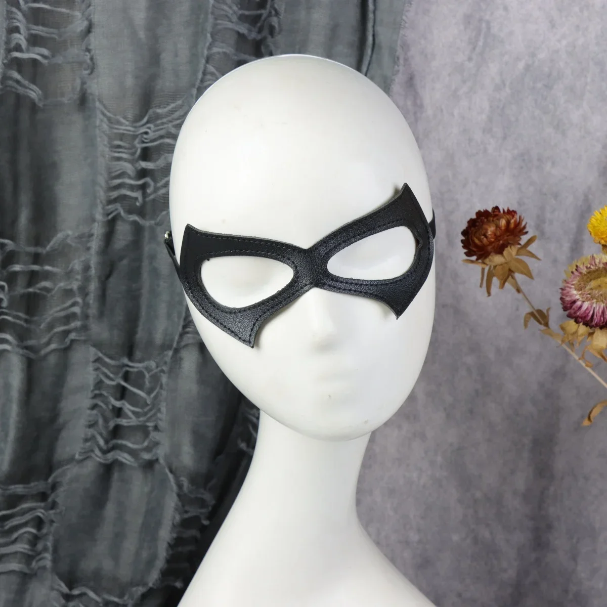QQ 1pc Half-Face Eye Costume Mask for Black Gothic Harajuku Punk PU Leather Eye Mask Masquerade Mask Cosplay Eye Mask Accessorie image 5