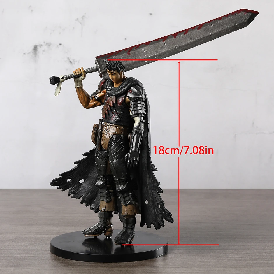 18cm Guts Black Swordsman PVC Figure Doll Collectible Model Figurine Toy