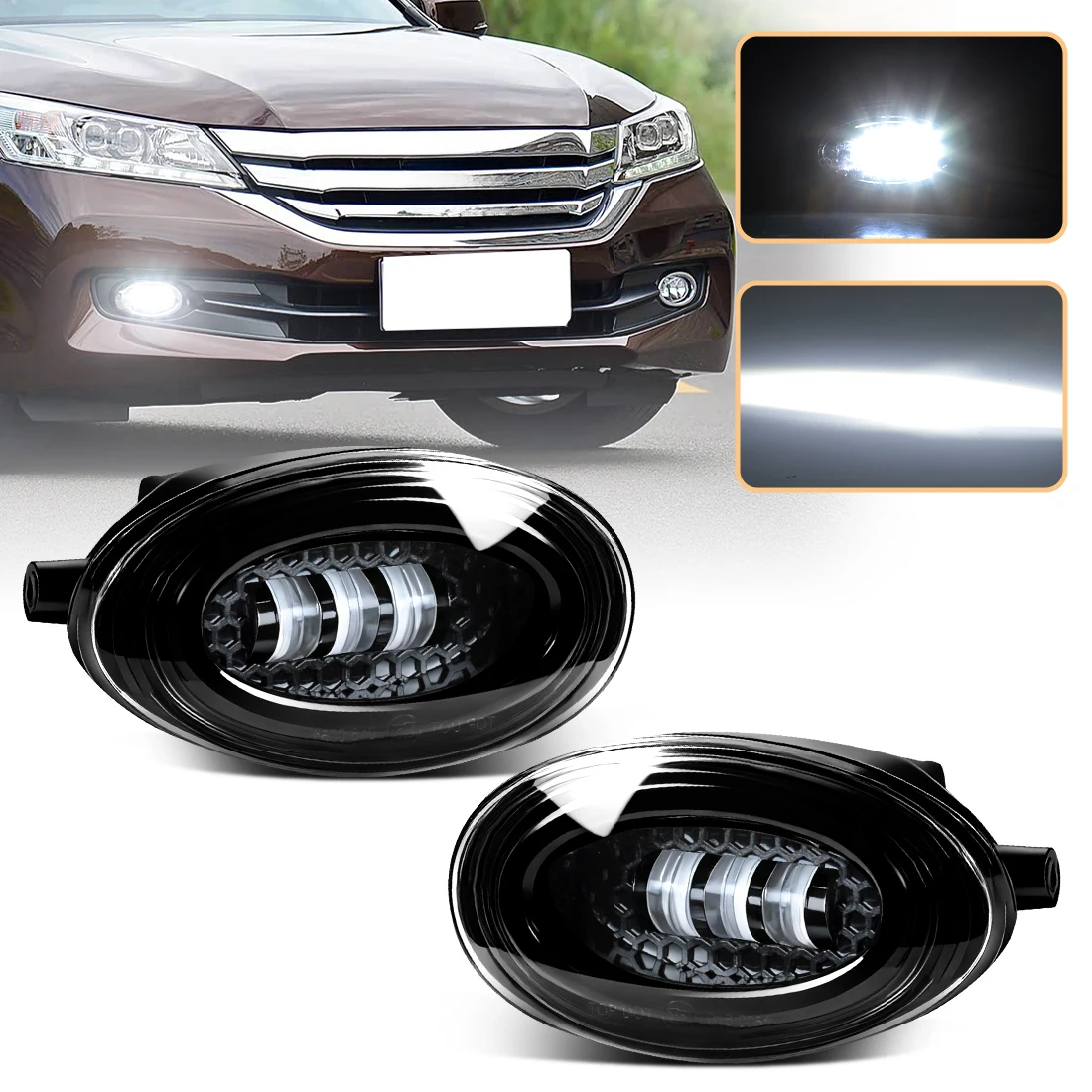 

LED Fog Light For Honda Accord 2008- 2013 Fit For Civic 2009-2015 For Jazz Fit 2012-2014 Fog Lamp Daytime Running Lights 12V