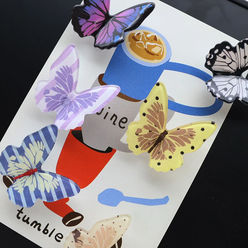 New 6Pcs Fashion 3D Butterfly Creative Fridge Magnets For DIY Modern Wall Art Home Decorations DIY Gift Strong Magnetism Model