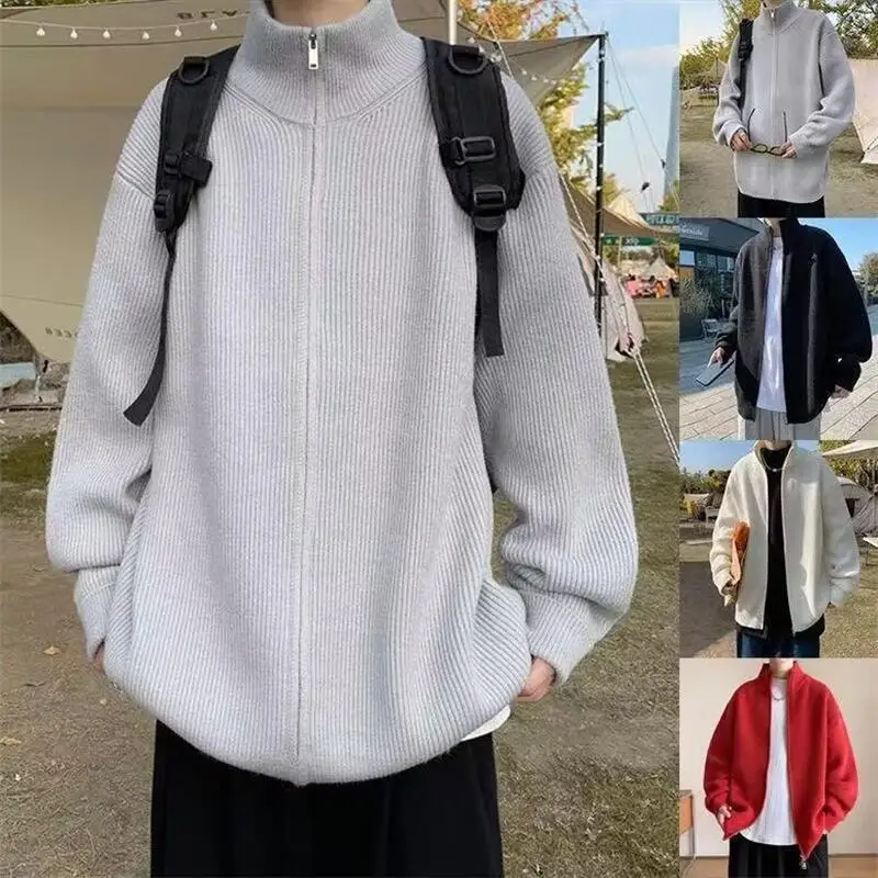 

Men's Harajuku Double Zipper Head Sweater Versatile, Literary and Popular, Stylish and Lazy, New Fashionable Japanese Coat