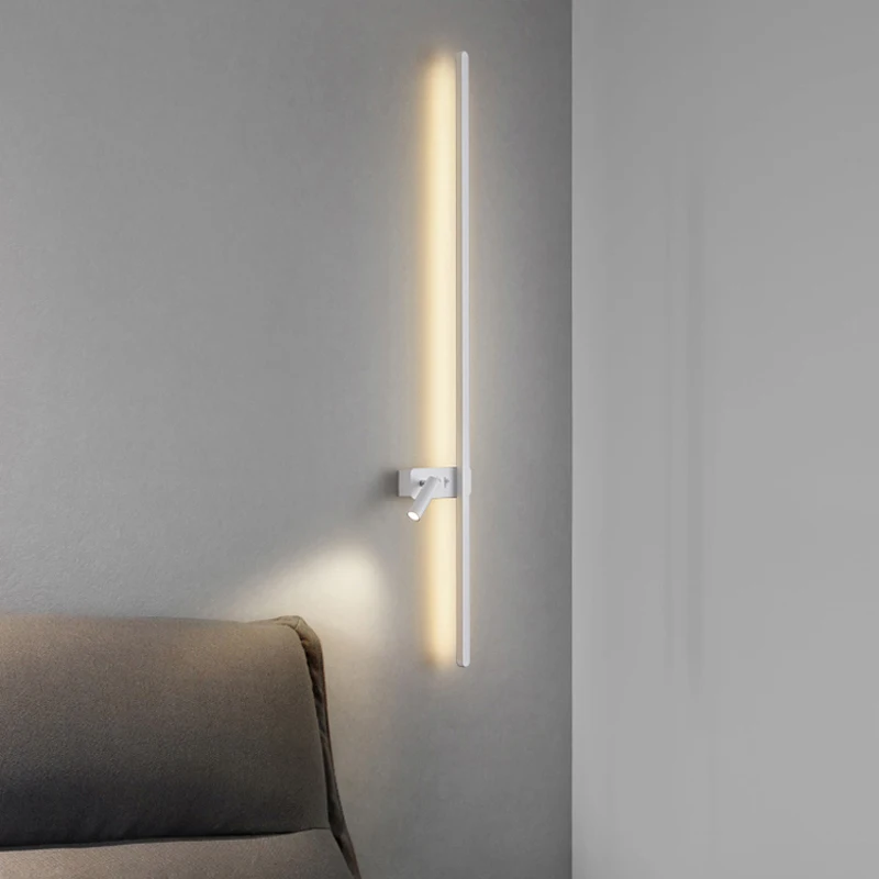 Luz LED de pared para interiores, candelabro de Fondo Nórdico moderno para sala de estar, sofá, lámpara con interruptor, iluminación de cabecera,