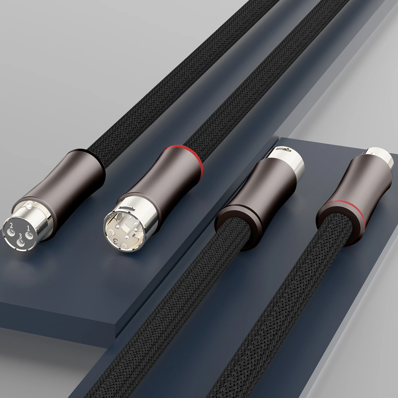 Monosaudio Pure silver XLR Connector XM711Ag/XF711Ag Plug Hifi Audio MIC Cable Pure Silver Balance Connector for Speaker