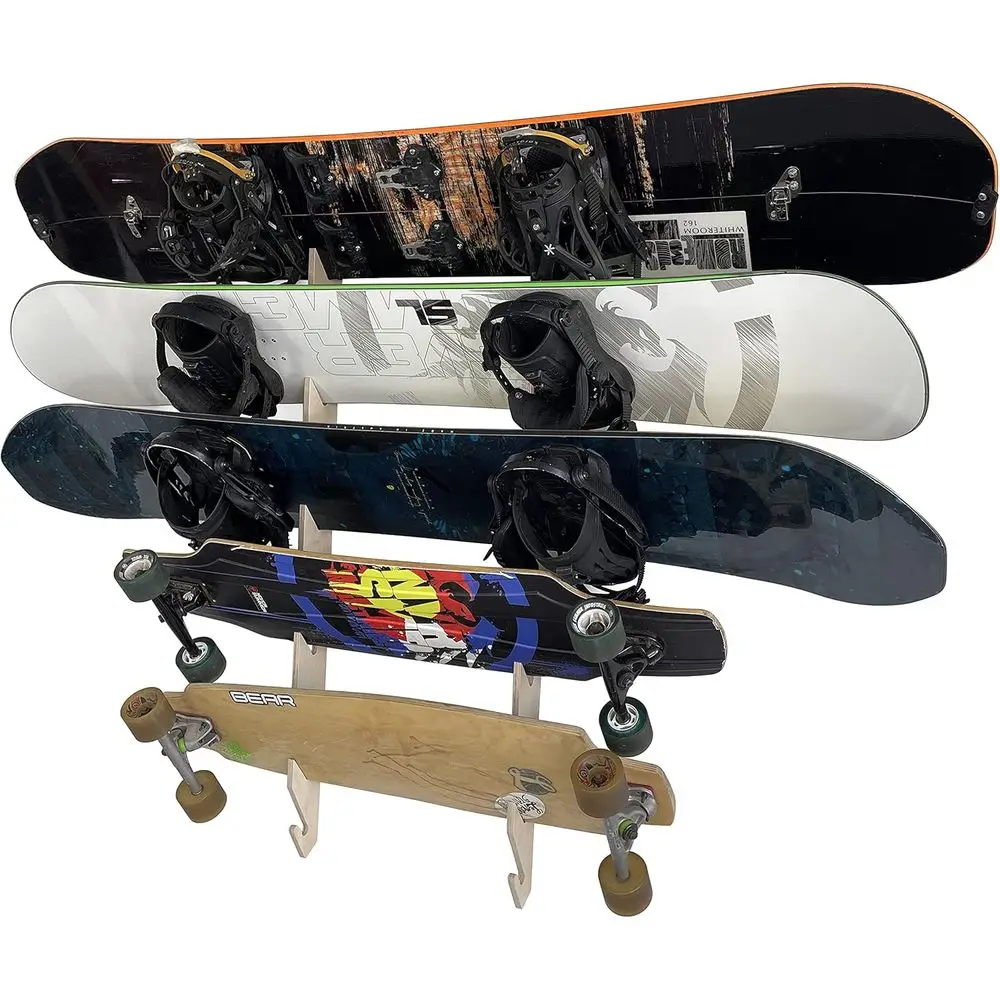 

Wall-Mounted Skateboard Rack - Holds 5 Boards