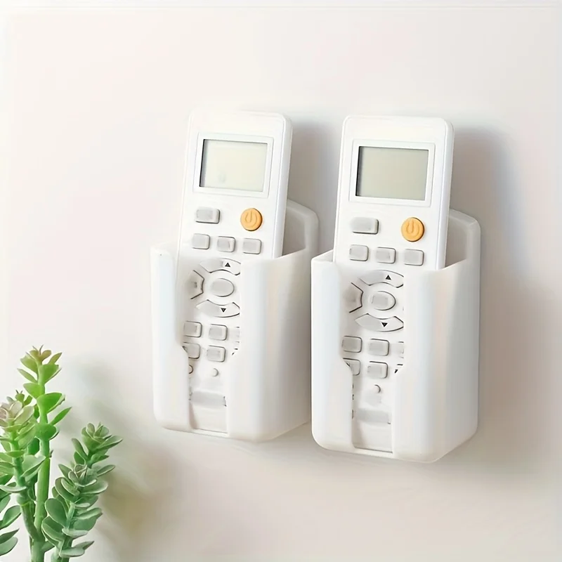 2 Pack Punch-Free Remote Control Storage Rack Wall Mount Phone Charging Holder Multi-scene Organizer For Kitchen Bathroom Bedroo