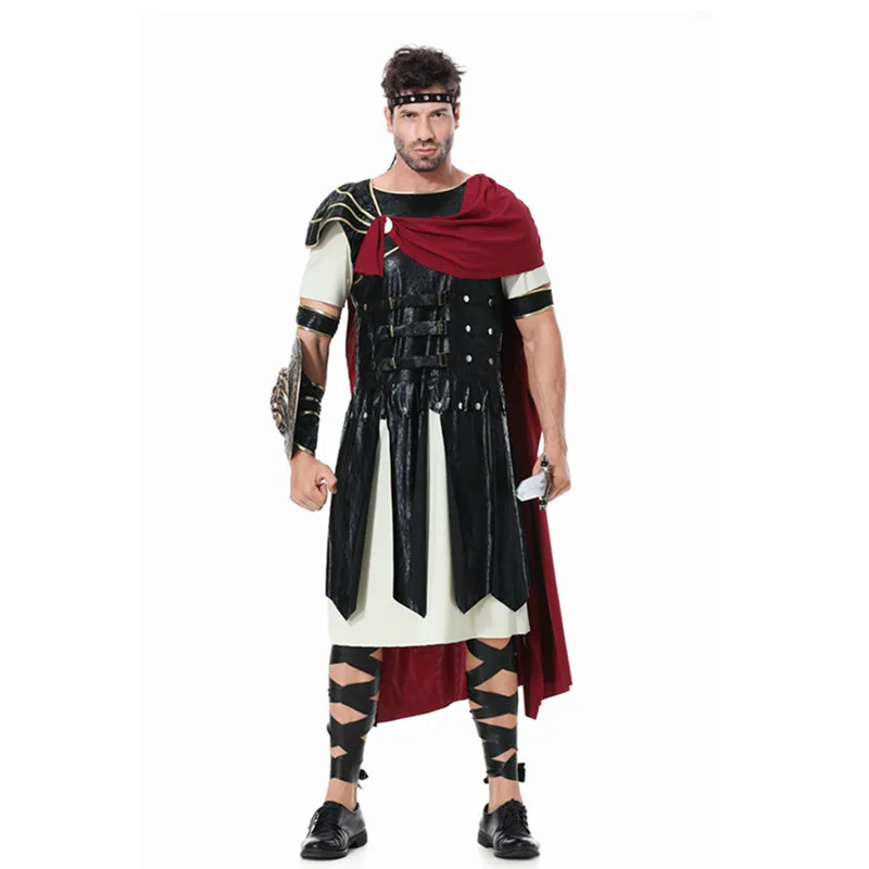 

Halloween Roman Royal Knight Spartan Warrior Caesar Cosplay Costume Medieval European Gladiators Soldier Fancy Dress