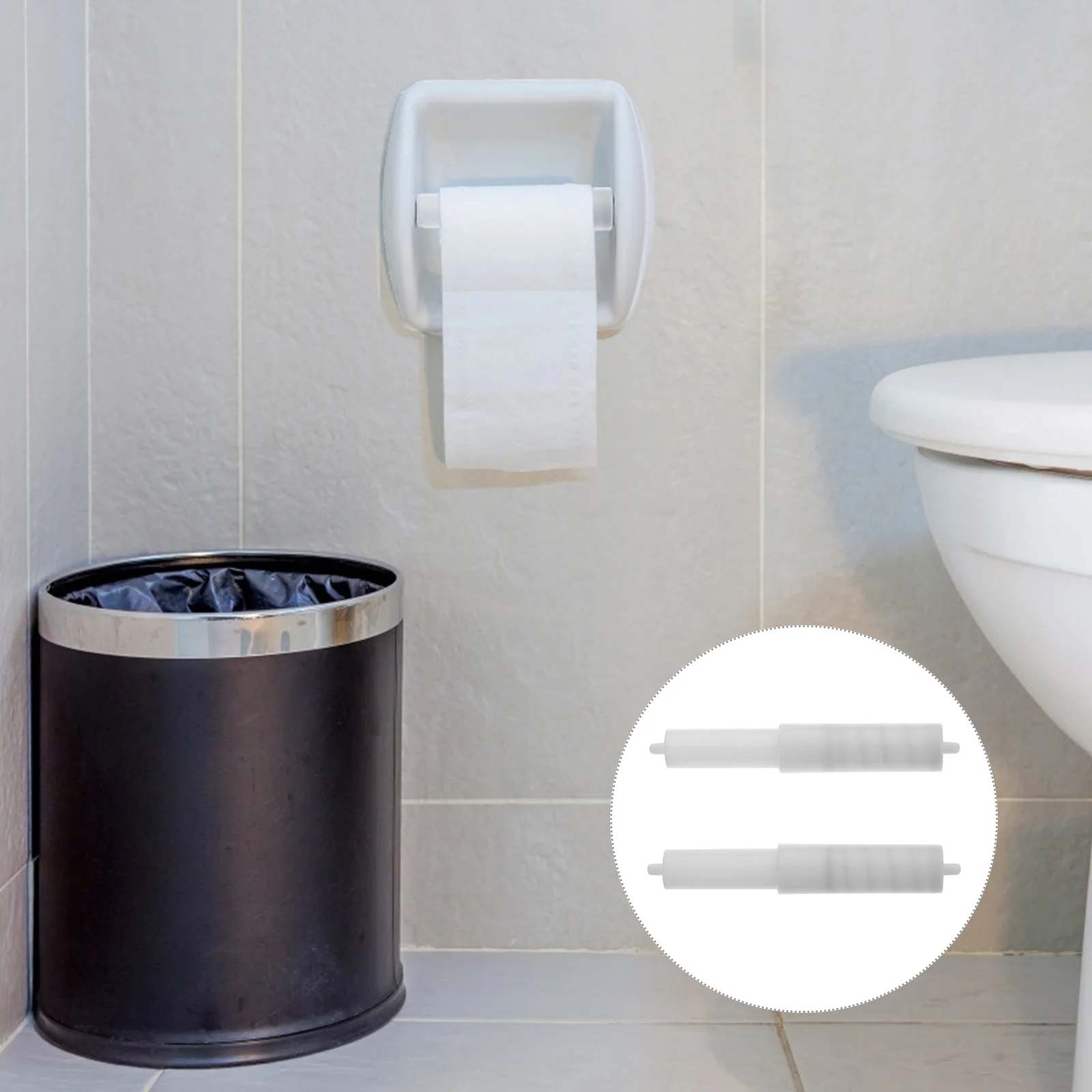 

2 Pcs Tissue Box Carton Center Shaft Toilet Paper Holder Toliet Plastic Stand Rod