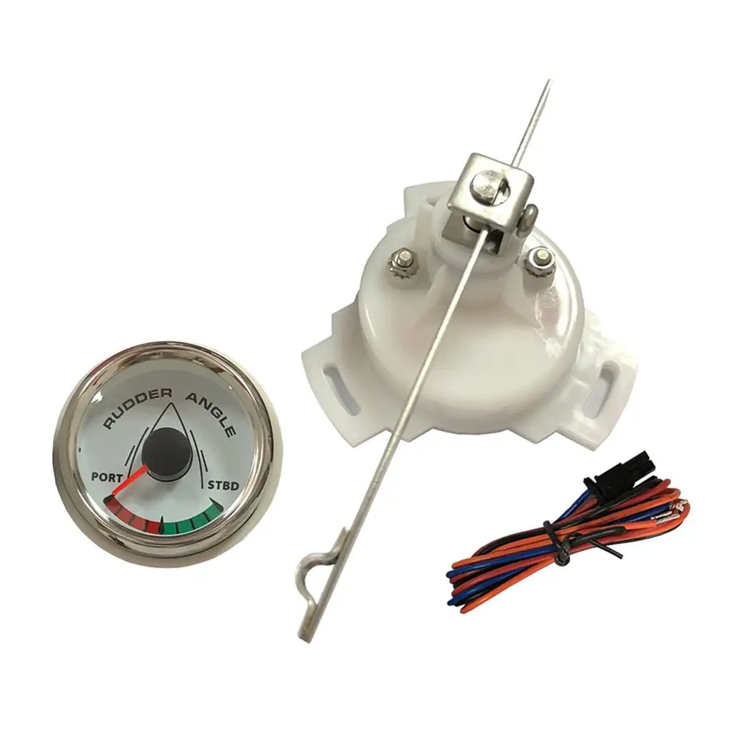 เกจวัดมุมหางเสือเรือขนาด 52 มม. ทำจากสแตนเลส สำหรับการปรับปรุงระบบพวงมาลัยและอุปกรณ์เรือ