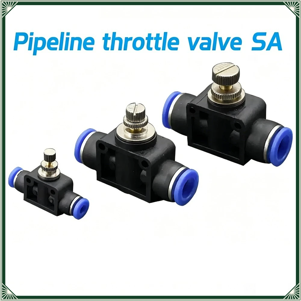 20/50/100 PCS  Pneumatic Quick Connect Fittings SA4/SA6 in-line Valves SA8 in-line Throttle Valves SA10 Air Pipe Fittings SA12