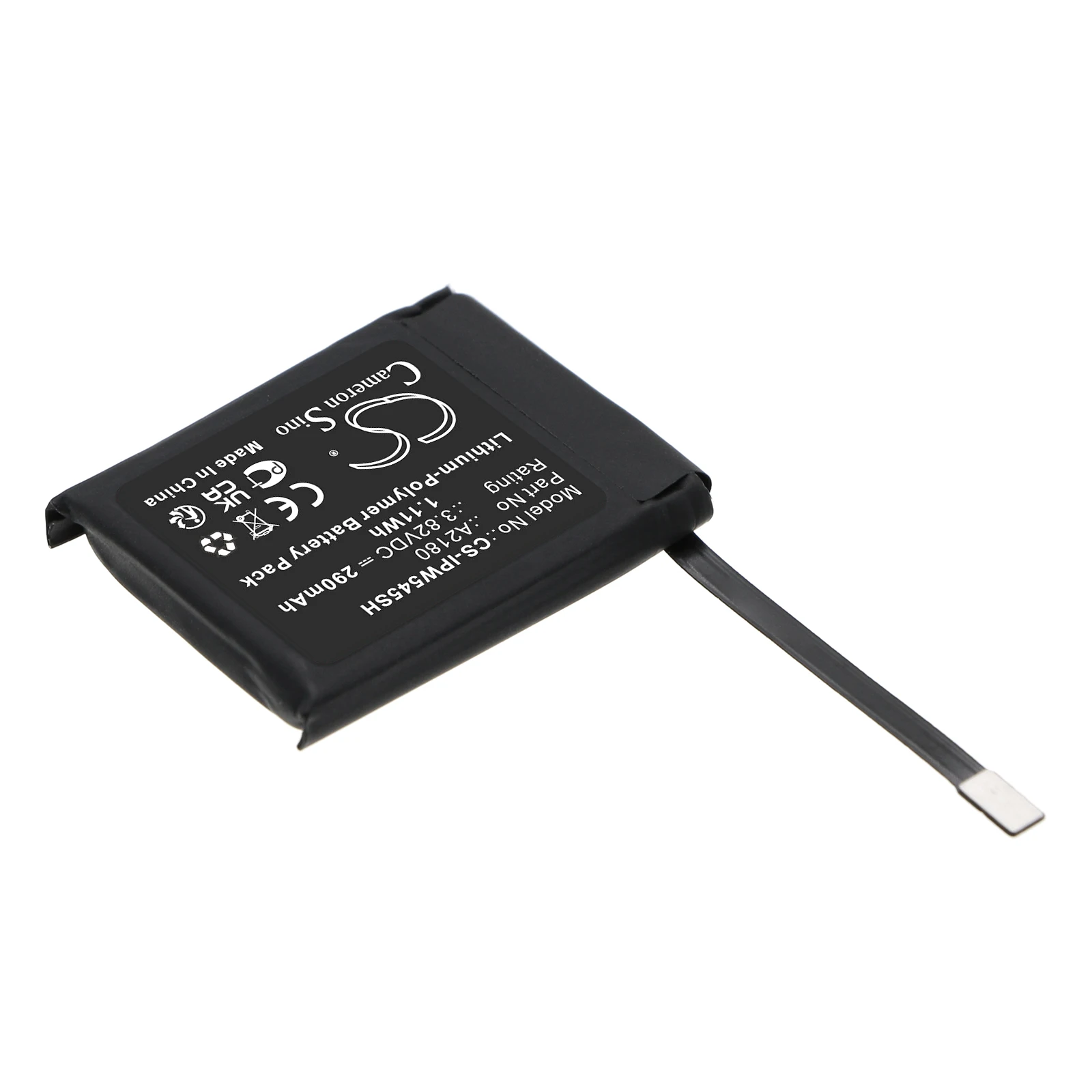 Smartwatch Battery 290mAh for Apple Watch SE 44mm A2180, A2552 Watch Series S7 45mm, A2815 Series S8 45mm, A3009 Series S9 45mm