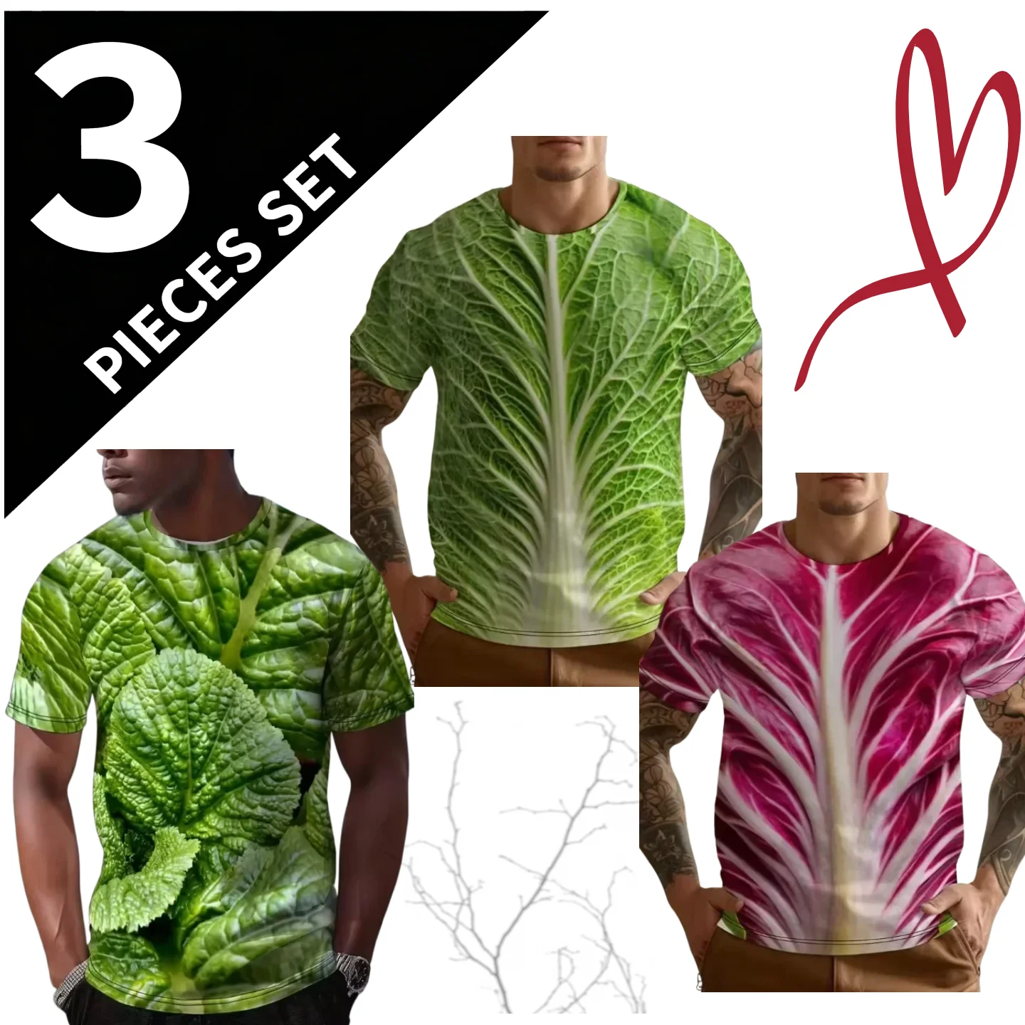 Funny Cabbage Lettuce T-Shirts Vegetable 3D Print Men Women Short Sleeve T Shirt Harajuku Y2K Tops Oversized Tees Men's Clothing