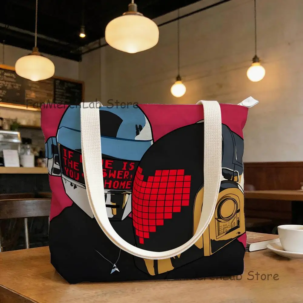 

Band D-Daft P-Punk New Handbag Women Men Birthday Fashion Canvas Tote Bags Gifts Unisex Shoulder Bag