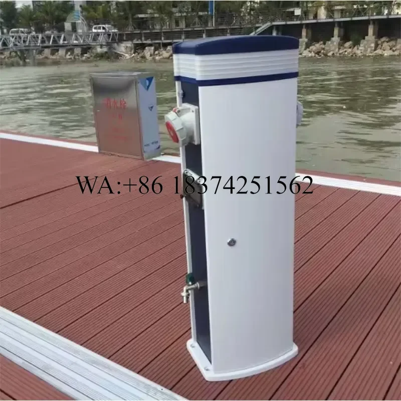 Wmwmnu Marine Power Pedestal with LED Light for Floating Docks Yachts Marinas Service Pedestal