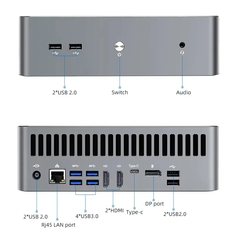 TOPTON 데스크탑 컴퓨터 게이밍 PC, NVIDIA RTX 4060, 8G, 인텔 i9, 12900H, i7, 13620H, DDR4, NVMe SSD, 윈도우 11, 2 * HD DP, WiFi6