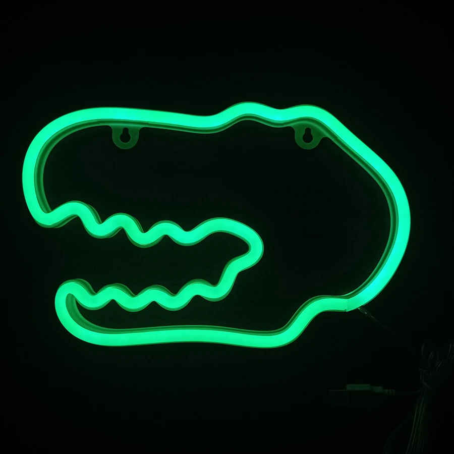 Dinosaur Neon Sign Light Animal Modeling Night Lamp LED Room Wall Decoration for Kids Birthday Party Shop Game Bar Christmas
