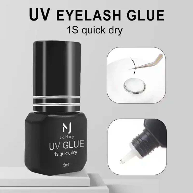 UV Eyelash Glue Waterproof Cosmetic Glue Eyelash Extension Products Dry Quickly 1 Second Lasting 100 Days UV Glue 5ml for Lash