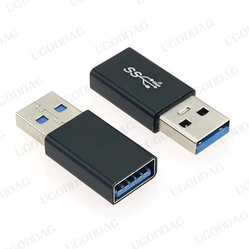 Konverter USB-A USB 3.0 konektor USB ke adaptor USB 5Gbps Gen1 jantan ke betina jantan konverter SSD kabel HDD ekstender colokan ekstensi USB 3.0