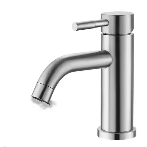 Matte Black Bathroom Basin Faucet Deck Mounted Short Hot and Cold Water Mixer Tap Crane For Vessel Sink