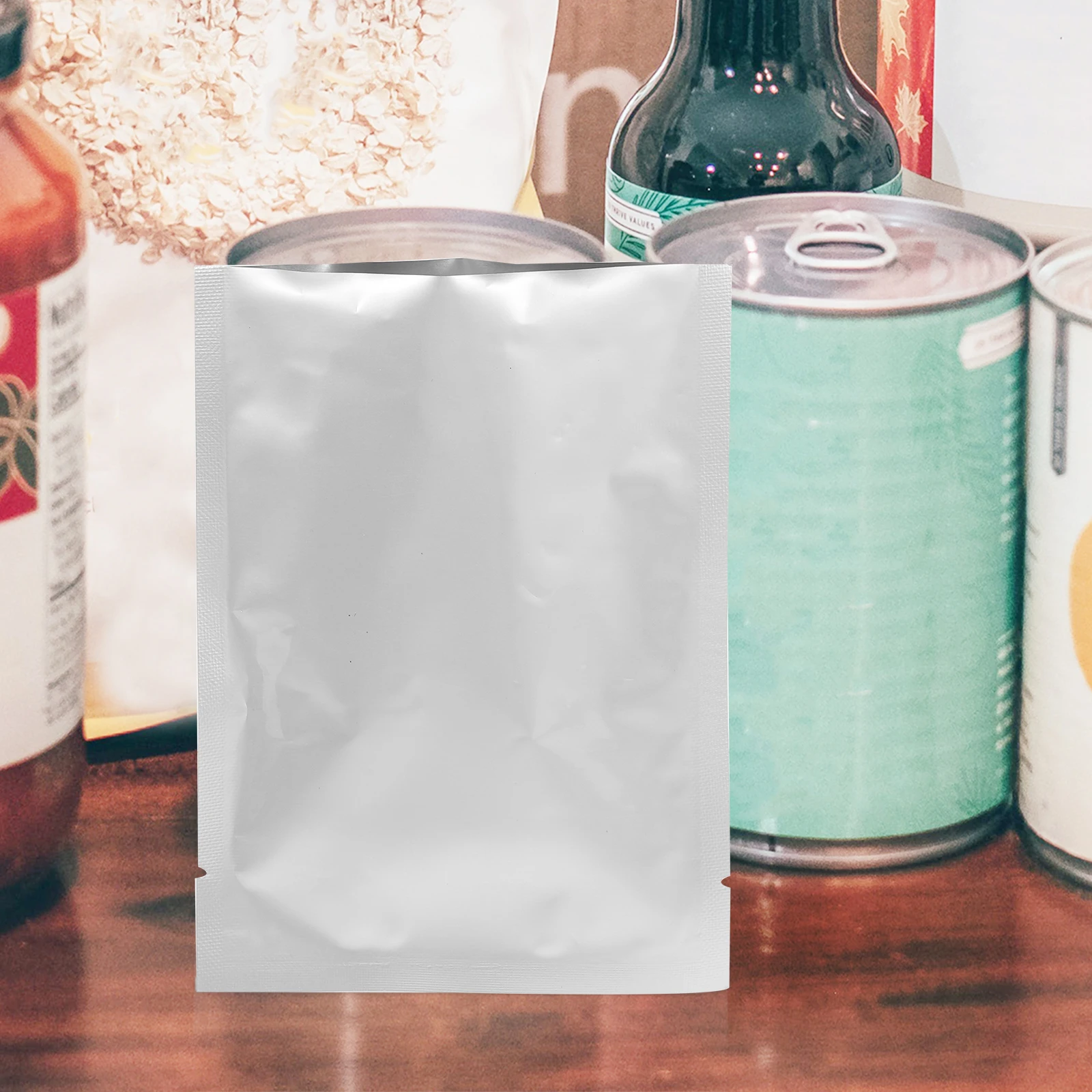 

50pcs Food Packaging Bag Aluminum Foil Vacuum Pouch Heat-Sealable Storage Bags For Snack Nut Tea Bakery Outdoor Home Use