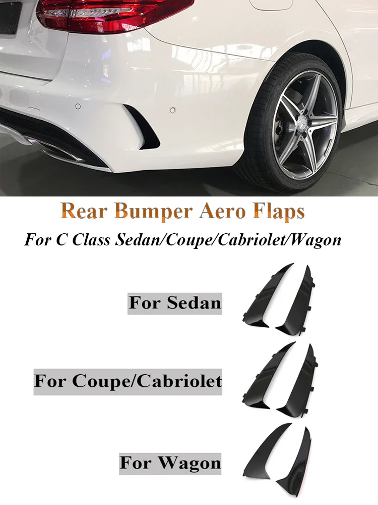 Carbon Fiber Rear Canard Flaps AMG For Mercedes Benz C Class W205 C205 S205 A205 Coupe Sedan Wagon Cabriolet Gloss Black Parts