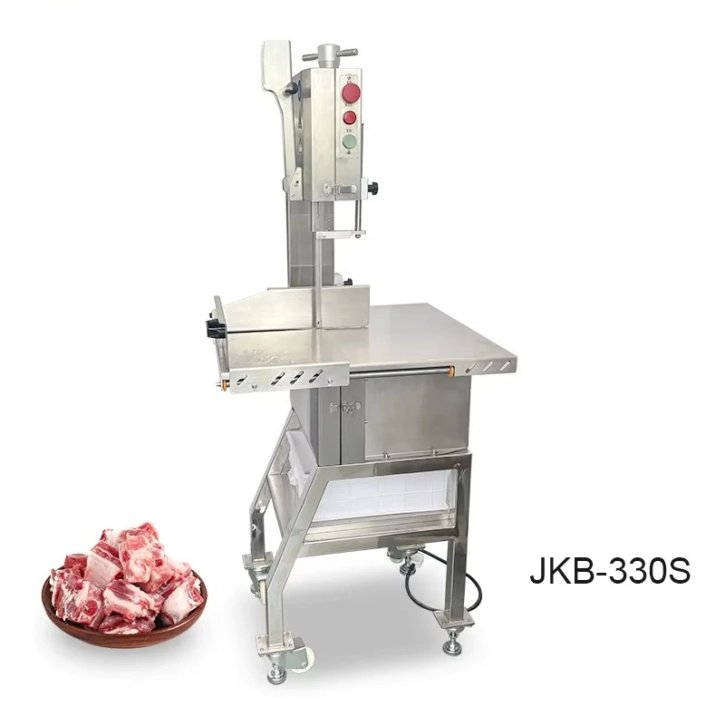 1800w Bone Saw Machine JKB-330S Full Body 304 Stainless Steel 2025mm Saw Blade with Bone Slag Box Emergency Stop 110/220/240V
