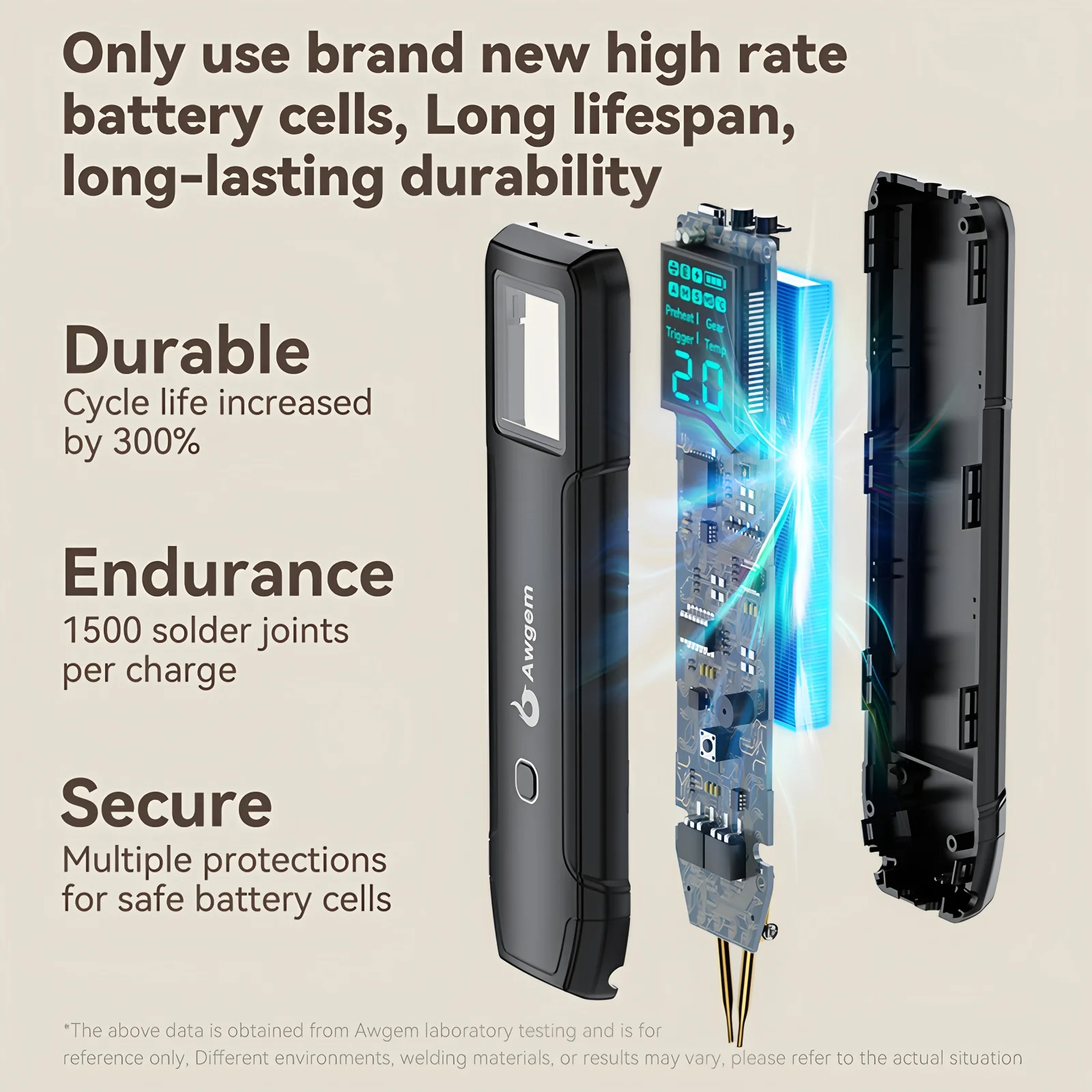 Awgem Portable Spot Welder DIY Handheld Spot Welding Machine 90 Gears Adjustable Spot Welding for 18650 Lithium Battery