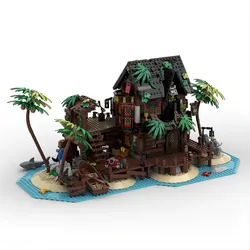 Customized MOC Pirate Series Island Tavern And Ship Model Building Blocks Technology Bricks DIY Creative Assembly Kids Toys Gift