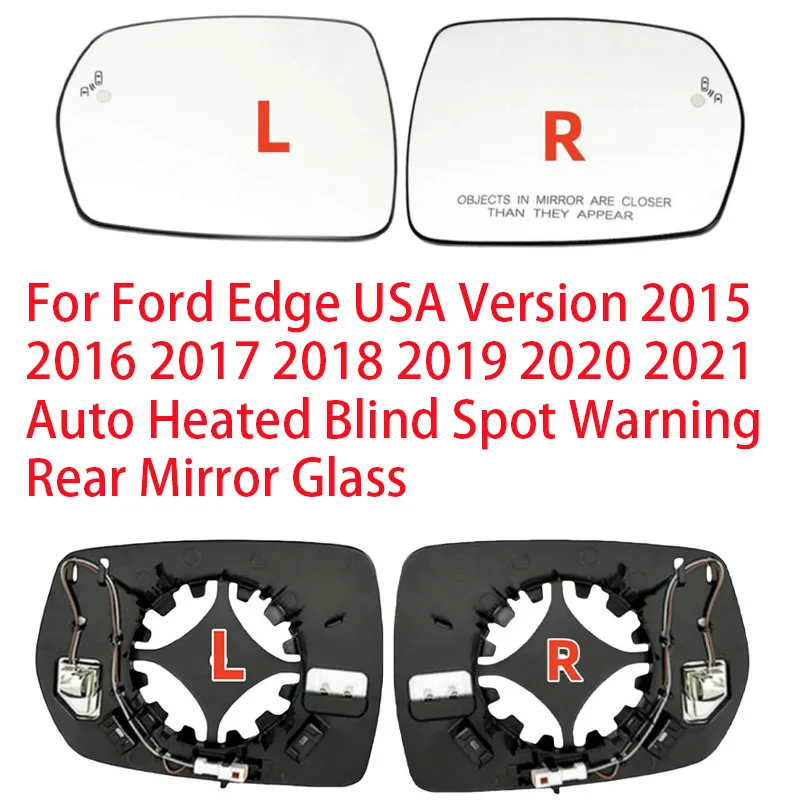 

Для Ford Edge, версия США 2015, 2016, 2017, 2018, 2019, 2020 2021, заднее зеркало с автоматическим подогревом, предупреждение о слепых зон, стекло