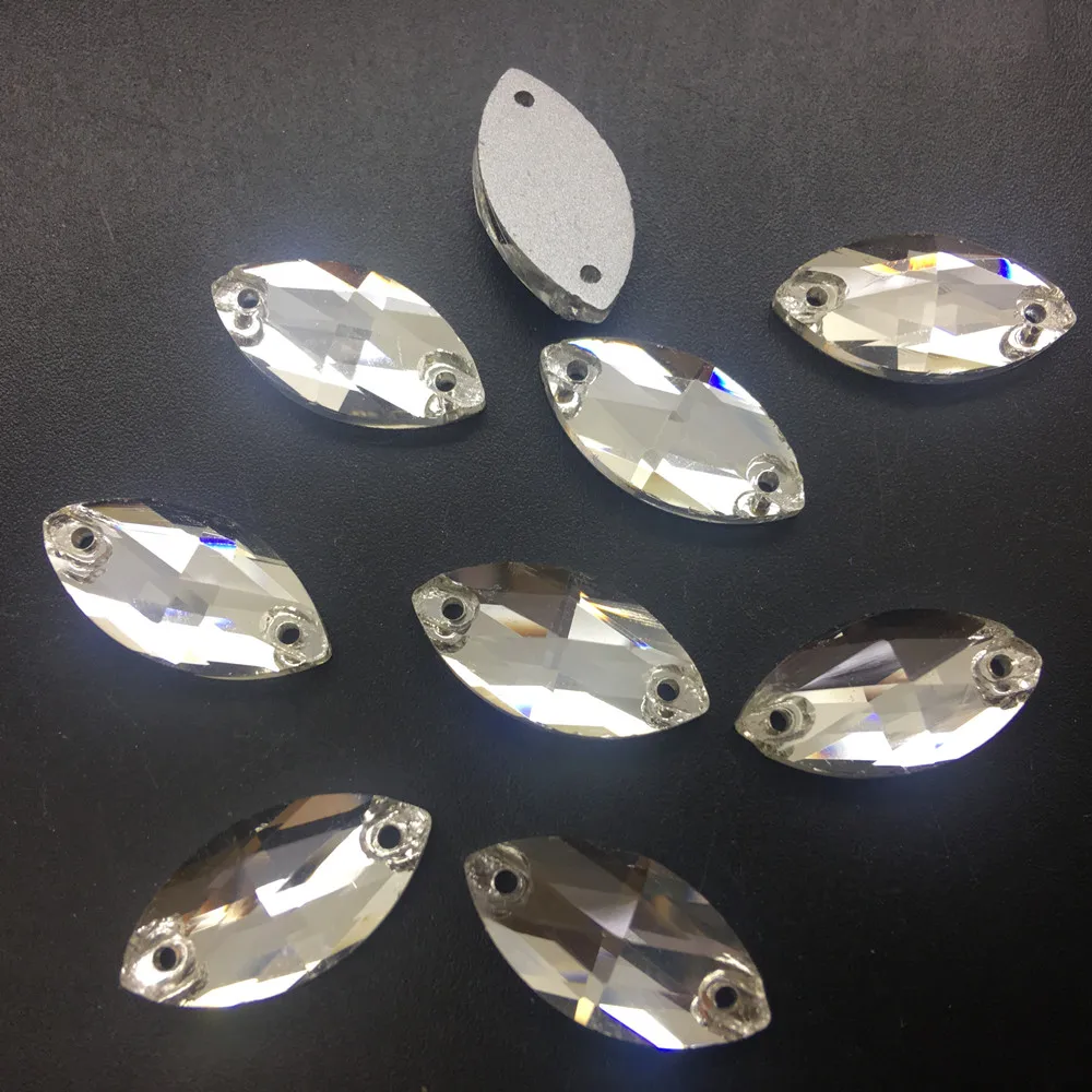 TopStone الأشكال الغنية كريستال واضح لون الزجاج الخياطة حجر الراين فلاتباك خياطة على الحجارة ستراس للملابس والاكسسوارات الأحذية #4