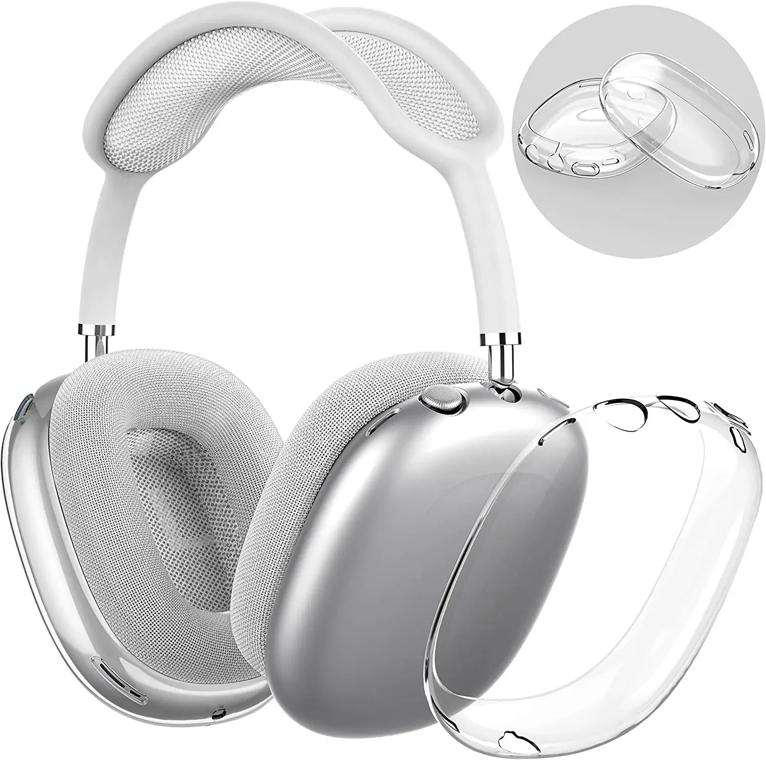 

Clear Soft TPU Ear Cups Cover Case For AirPods Max Headphones Transparent Protector for Apple AirPods Max Protective Sleeve