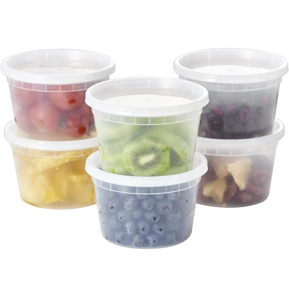 Plastic Deli Food Storage Containers With Plastic Lids,togo containers for soup,Meal Prep,Slime,Stackable,Leakproof,Freezer Safe